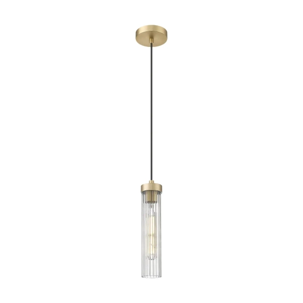Lampa wisząca art deco QUINCY czarna mosiężna szklana metalowa E27 do kuchni P01835BR