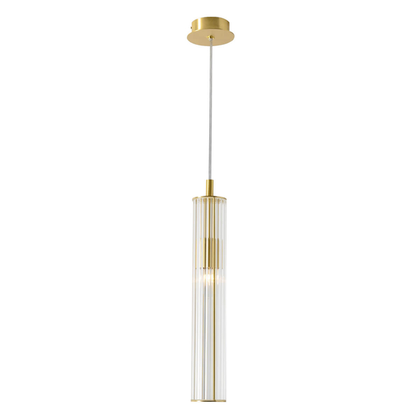 Pojedyncza lampa zwisająca Aria 1220 Zuma sopel mosiądz przezroczysty