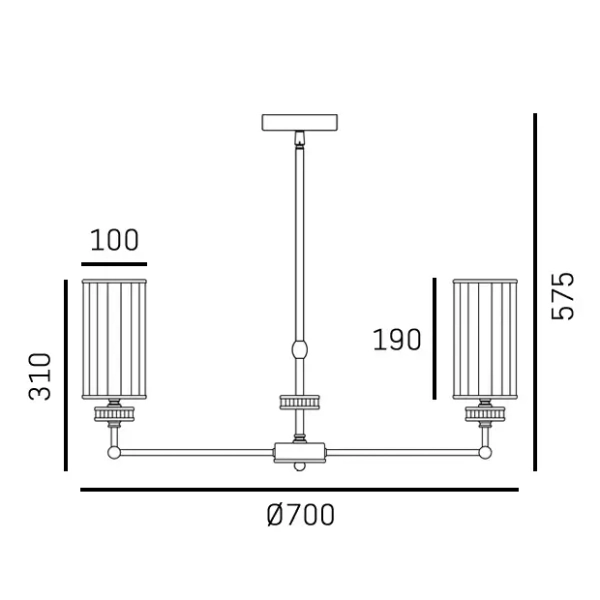 Lampa wisząca żyrandol art deco HAVEN mosiężna metalowa szklana E14 6-punktowa P06798BR