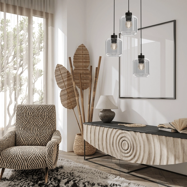 Lampa wisząca sypialniana Sombra MLP8375 przydymiona czarna