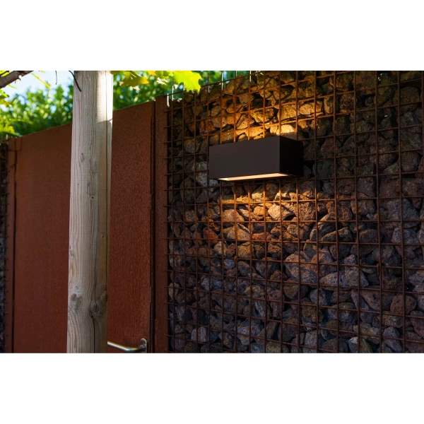 Elewacyjna LAMPA ścienna GEMINI 5189112012 Lutec prostokątna OPRAWA kinkiet LED 20W 3000K metalowy IP54 czarny