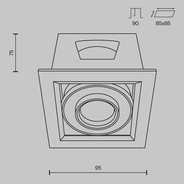 Wpuszczana lampa Metal Modern DL093-01-10W3K-W LED 10W 3000K biała