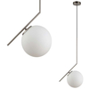 LAMPA wisząca CONDI MDM-7475/1-S-SN MDECO loftowa OPRAWA szklany ZWIS kula ball satyna biała