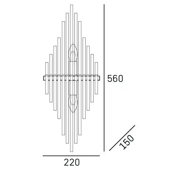 Glamour LAMPA ścienna REYKJAVIK W02073CP Cosmolight salonowy kinkiet kryształowy pałacowy szampański