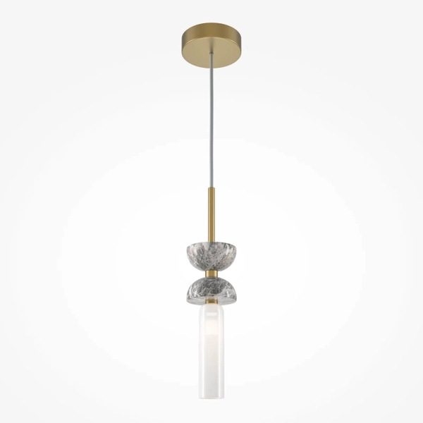 Marmurowa lampa wisząca Kioto MOD178PL-01GR złota szara