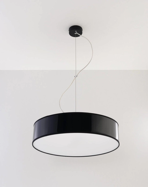 Lampa wisząca ARENA 45 SL.0118 Sollux okrągła do salonu czarne