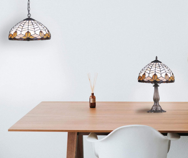 Stojąca lampa Sargan K-G121551 secesyjna na komodę brązowa