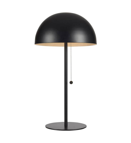 Czarna lampa stojąca Dome nowoczesna na szafkę nocną