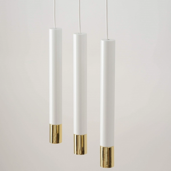 Wisząca lampa pokojowa Sopel Grand 33388 listwa do holu biała złota