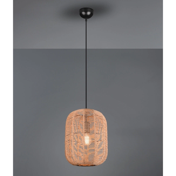 Lampa wisząca do jadalni RUNA 303090132 Trio pleciona czarny brązowy