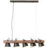 Industrialna lampa wisząca Plow 82175/46 metalowa drewniana czarna