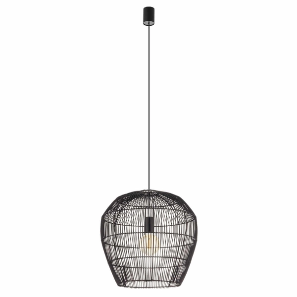 Wisząca lampa Haiti 11166 japandi klatka koszyk bambusowa czarna