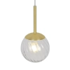 Szklana lampa wisząca Chisell 2312053035 kulista nad stół mosiądz