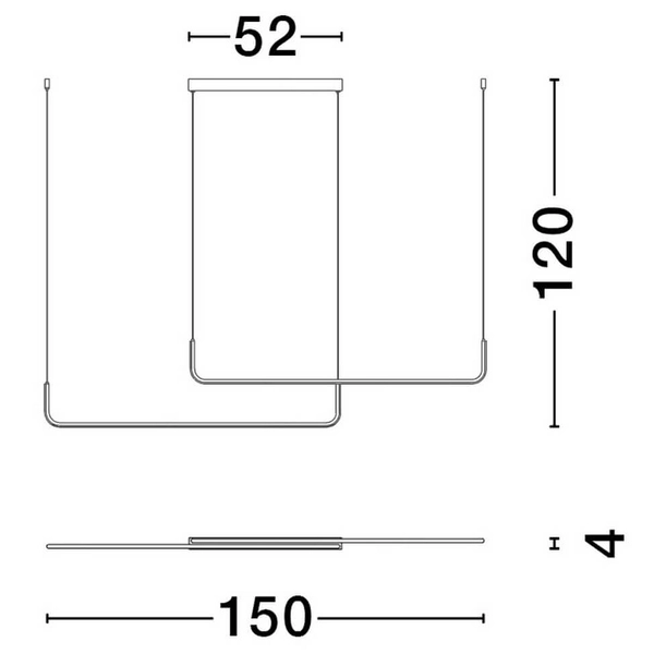 Podwójna lampa wisząca PIURA LE44357 LED 40W 3000K belka czarna