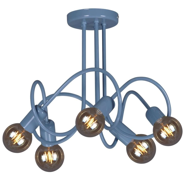 Plafon LAMPA sufitowa K-4517 Kaja metalowa OPRAWA loftowa do pokoju dziecięcego sticks niebieska