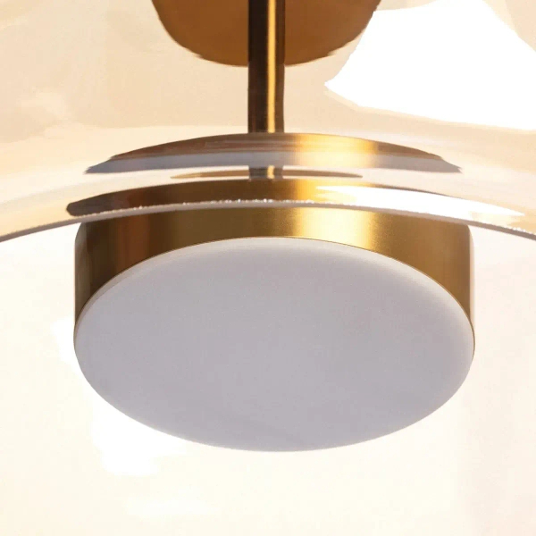 Szklana wisząca lampa nad stół Chino ABR-LWS-A-CHI do sypialni bursztynowa