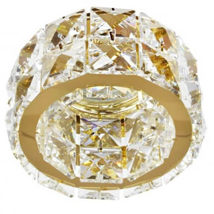 Lampa podtynkowa Ester AZ2467 do jadalni kryształowa złota