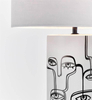 Nowoczesna lampa nocna Family 108246 na szafkę nocną tkanina biała 