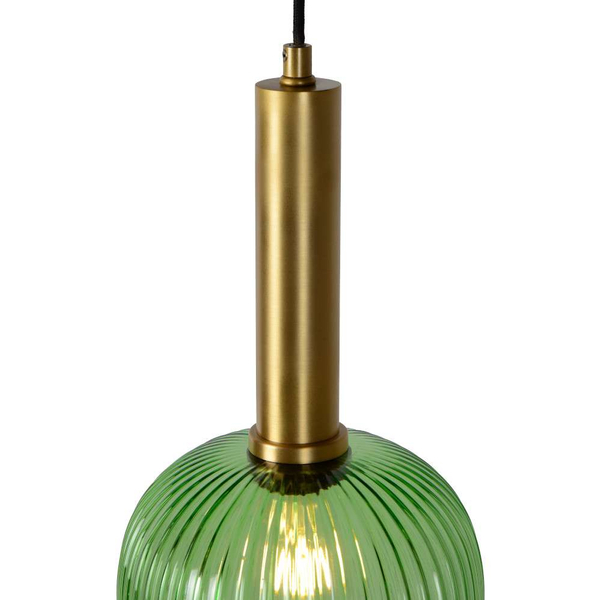 LAMPA wisząca MALOTO  45386/20/33 Lucide loftowa OPRAWA szklany zwis zielony mosiądz