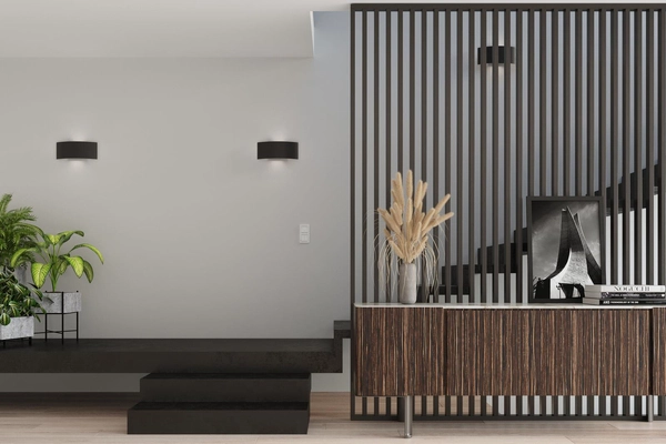 LAMPA ścienna SL.0937 półokrągła OPRAWA kinkiet metalowy czarny