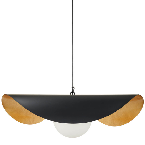 Lampa wisząca ze szklanym kloszem ENZO ST-F22020601-D60 black czarny złoty