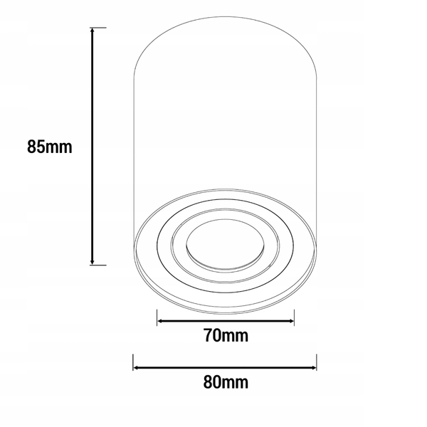 Sufitowy downlight metalowy CGSPOTIK85WH okrągły biały