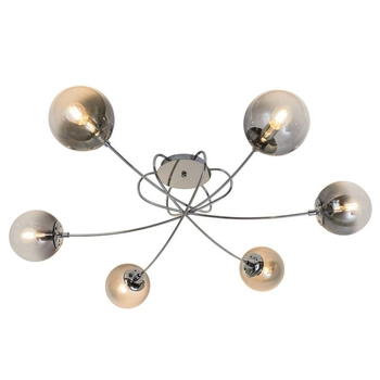 Sypialniana lampa sufitowa Lixa szklana nad łóżko loft chrom