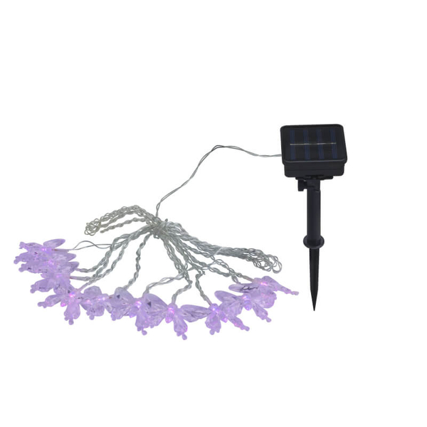 Solarna dekoracja motylki 4,6m 33706-10 Globo 10 LED RGB 0,06W multikolor