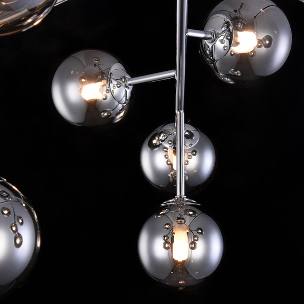LAMPA sufitowa DALLAS MOD545PL-12CH Maytoni metalowa OPRAWA modernistyczny plafon molekuły chrom przydymione