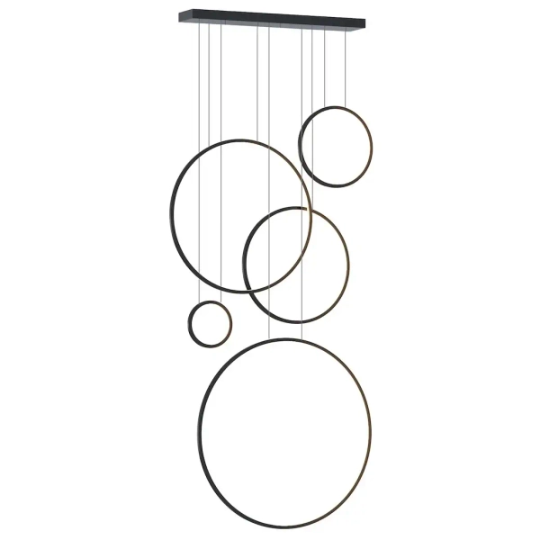 Ringowa wisząca lampa Saturno ML2324 LED 100W 4000K pierścienie czarny