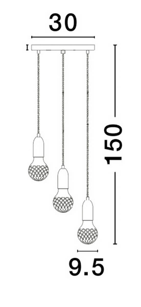 Nowoczesna lampa wisząca Bani kaskada z kryształkami złota