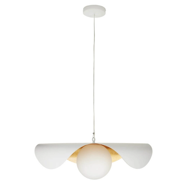 Jadalniana lampa wisząca ENZO ST-F22020601-D80 white kula biały złoty
