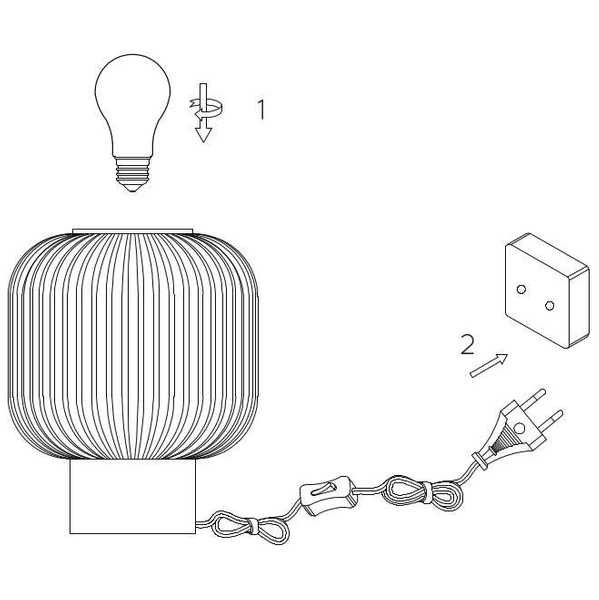 Loftowa LAMPA stołowa MALOTO 45586/20/62 Lucide stojąca LAMPKA szklana bursztynowa mosiądz