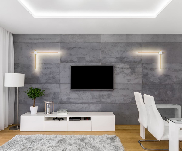 Designerski kinkiet Wand 646901125 Elkim LED 12W 3000K złoty biały