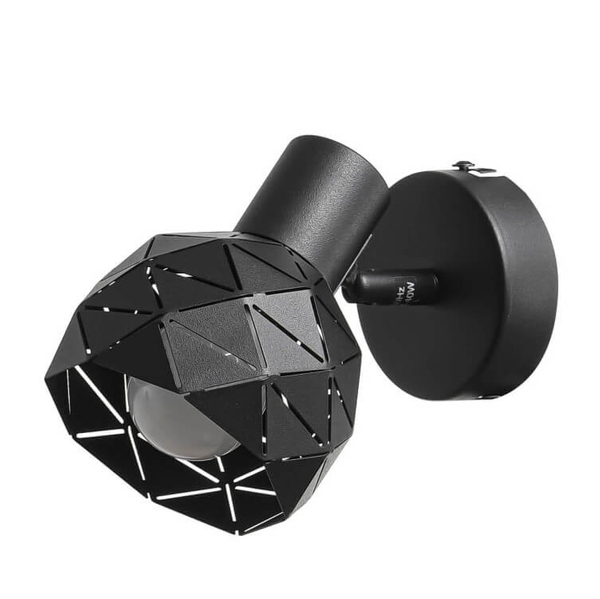 Regulowana LAMPA ścienna REUS LP-8069/1WS BK Light Prestige metalowa OPRAWA geometryczny kinkiet czarny