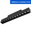 Lampa diodowa do szyn magnetycznych 3-fazowych 809 Domeno LED 12W 3000K czarna