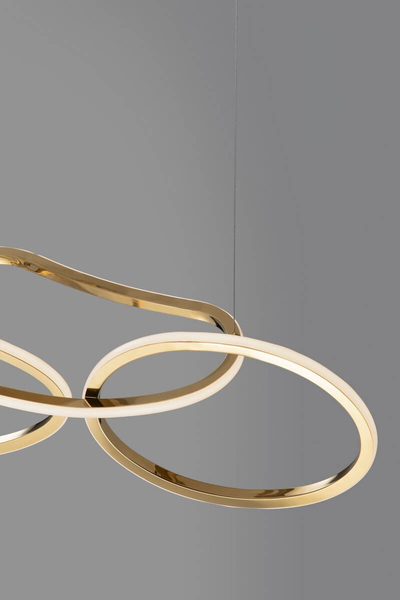 Designerska lampa wisząca CELAYA LE42760 rings LED 50W 3000K złota