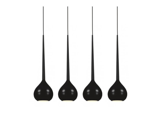 Wisząca lampa 4-punktowa Aga AZ1067 Azzardo czarne krople szklane salon