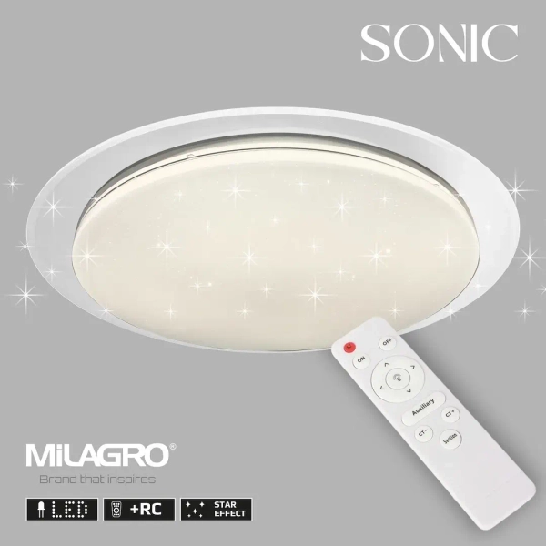 Minimalistyczna lampa sufitowa Sonic ML6411 LED 100W 3000-6000K biały