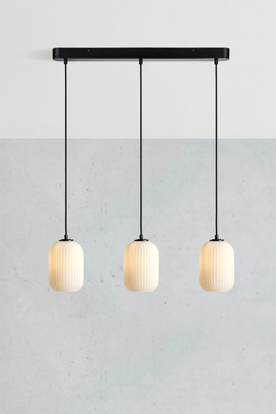 Lampa wisząca nad wyspę Cava 108563 Markslojd potrójna biała czarna