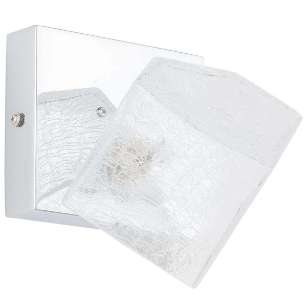 Kinkiet LAMPA ścienna ZEN MB13026003-1A Italux szklana OPRAWA art deco geometryczna biała chrom