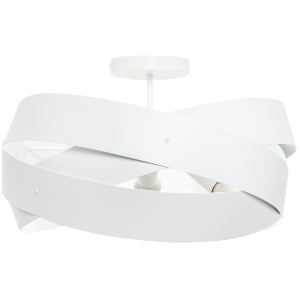 Sufitowa lampa Tornado 1115 Zumaline okrągła do salonu biała