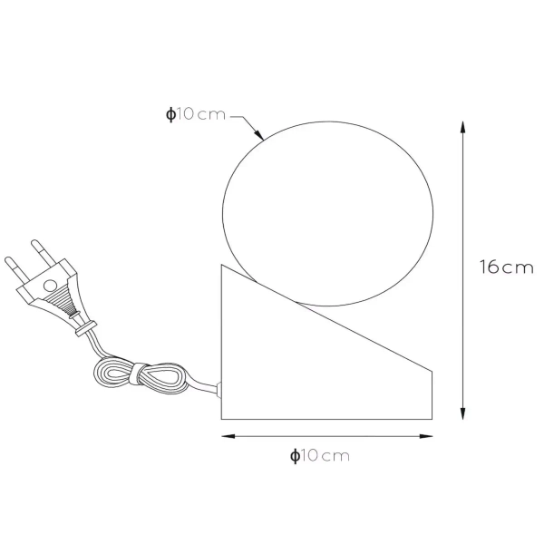 Dotykowa lampa nocna Len 45561/01/70 Lucide okrągła kula biała drewniana
