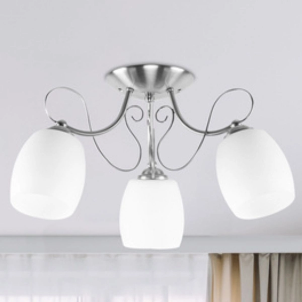 Potrójna sufitowa lampa Amba 33-78025 do jadalni szklana biała chrom