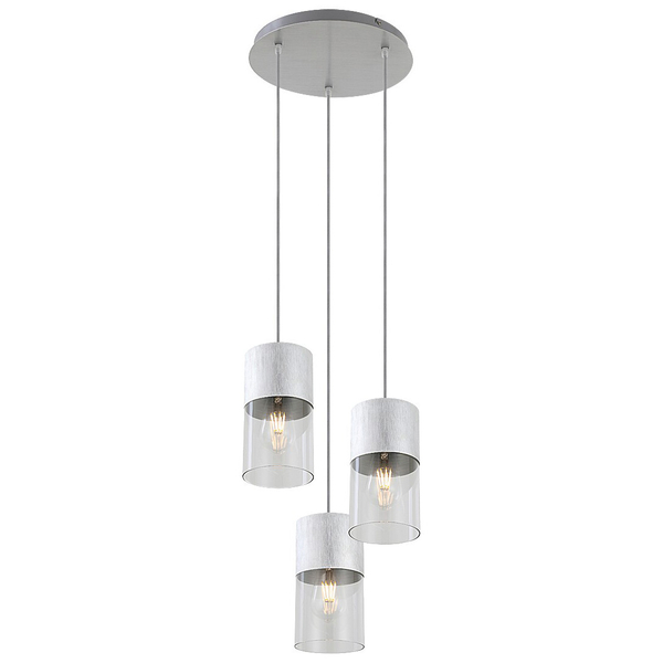 Szklana kaskada wisząca Zelkova 3155 do jadalni nad stół aluminium