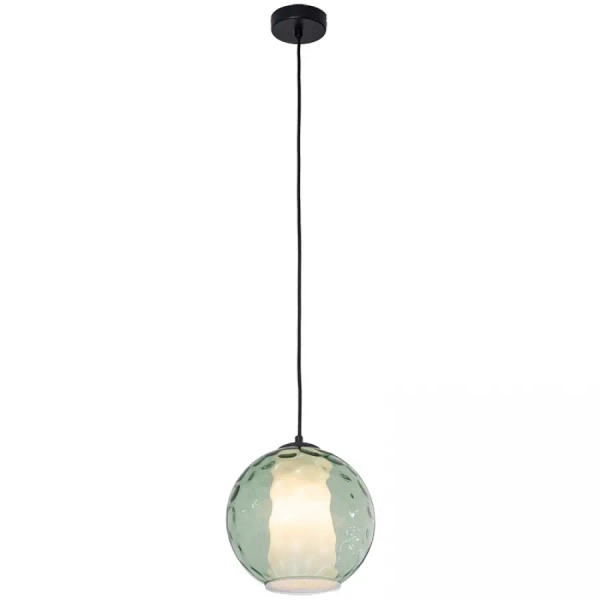 Szklana lampa wisząca 22033 kulista okrągła biała zielona