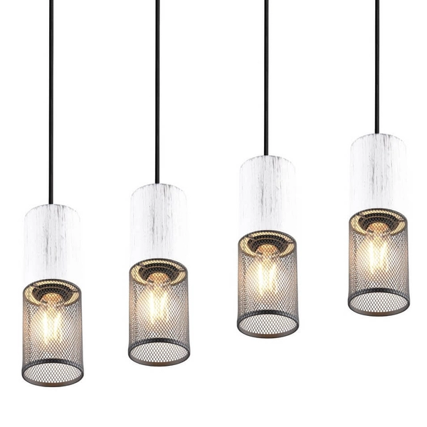 Metalowa lampa wisząca tuby Tosh 304300434 biały czarny