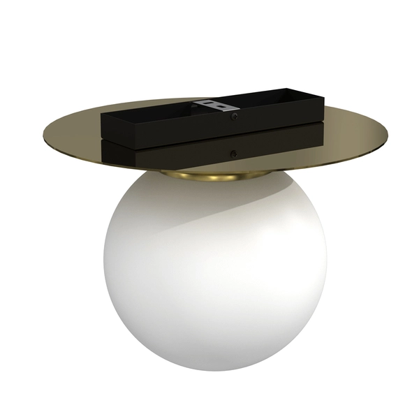 Loftowy plafon gabinetowy Plato kula ball lampa biała złota