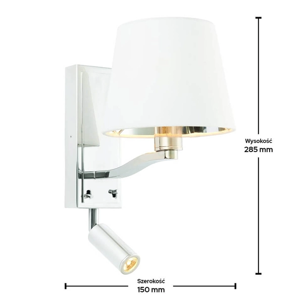 Kinkiet nad łóżko Harvey 73027 LED 6W 3000K spot regulowany biały nikiel