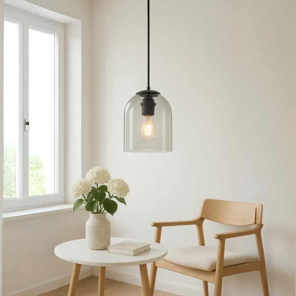 Loftowa wisząca lampa Elaris LP-8103/1P TR szklana przezroczysta